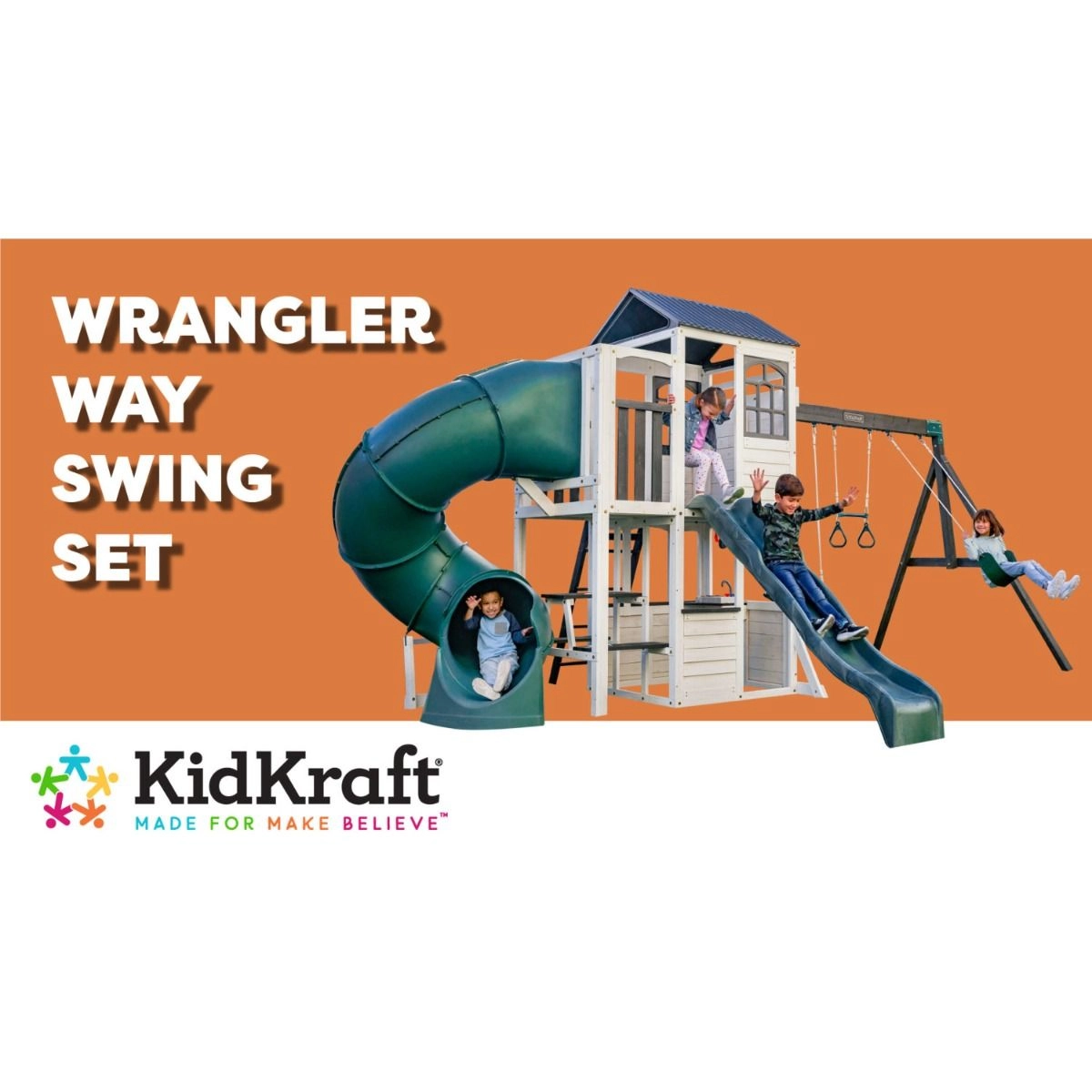 Wrangler Way Swing Set - Ages 3-10 White