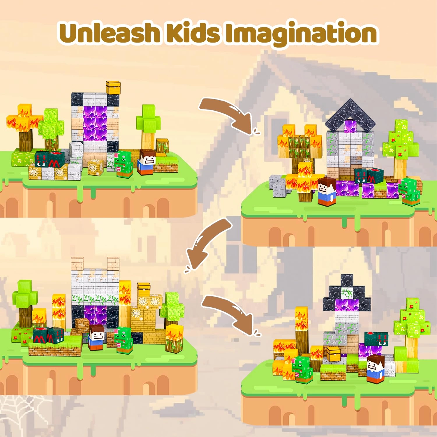 Magnetic Blocks - 100 pcs