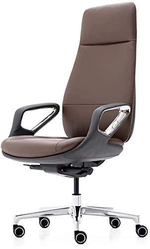 Desk Chair - PU Leather Brown High Back
