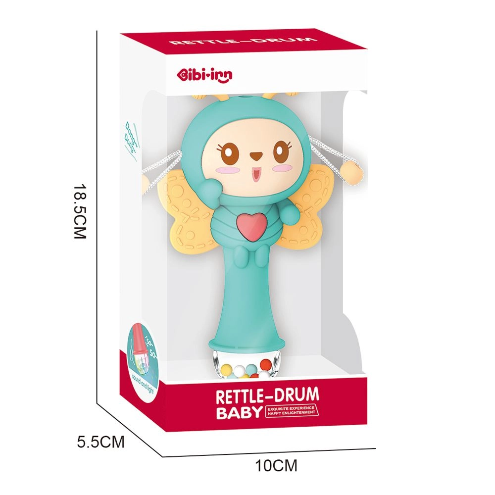 Rattle-Drum Baby Shake Stick - 12 months grind glue material