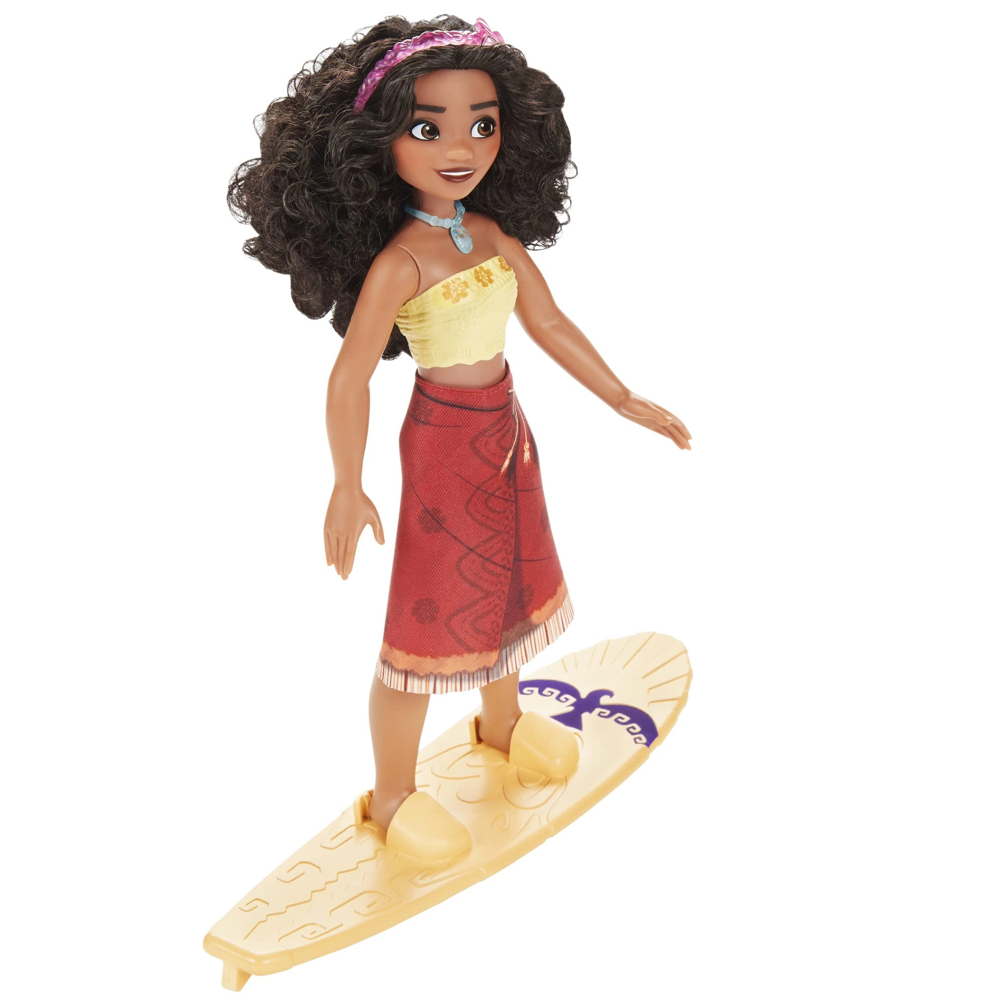 Disney Moana Fashion Doll - Color-Change Surfboard Curly Black Hair Ages 3+