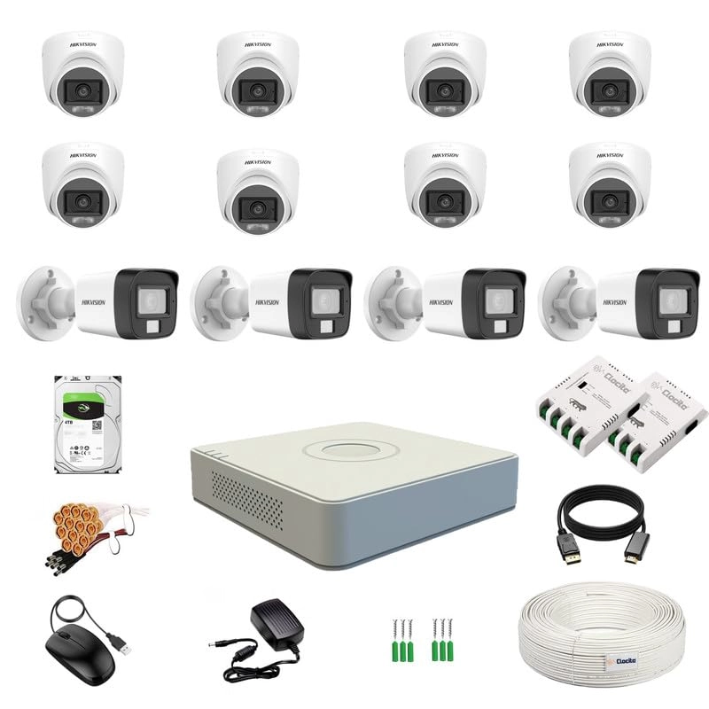 Prama Hikvision India Pvt.Ltd 16 CH DVR + Dome Camera + Bullet Camera + HDD - 4 TB + 8 CH SMPS + CCTV Cable + BNC/DC