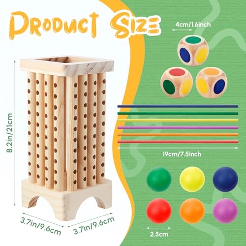 Wooden Sticks Dice Game - 3-6 Years Old 42 pieces