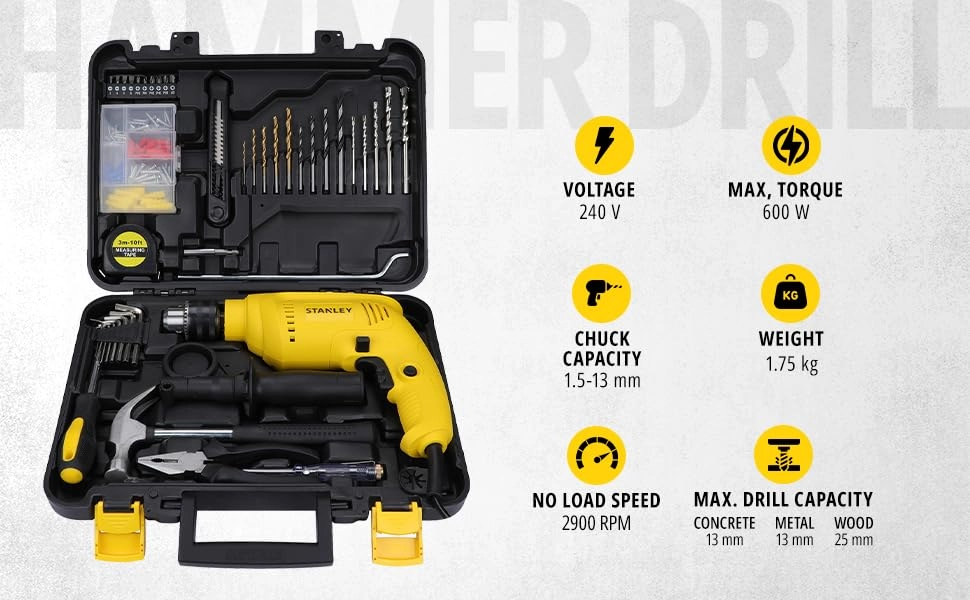 STDH8013 - 800W 13mm Reversible Percussion Drill