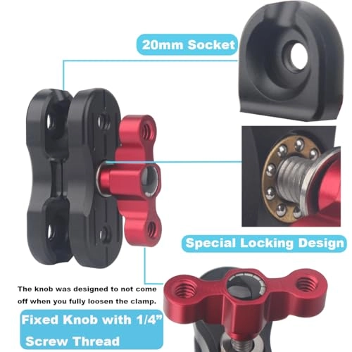 1289 - Aluminum 20mm Double Socket Arm 2.36"