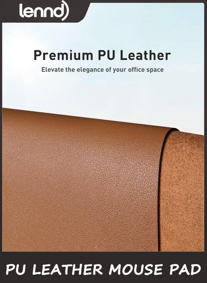 Non-Slip Large PU Leather Office Mouse Pad - 80x40 cm