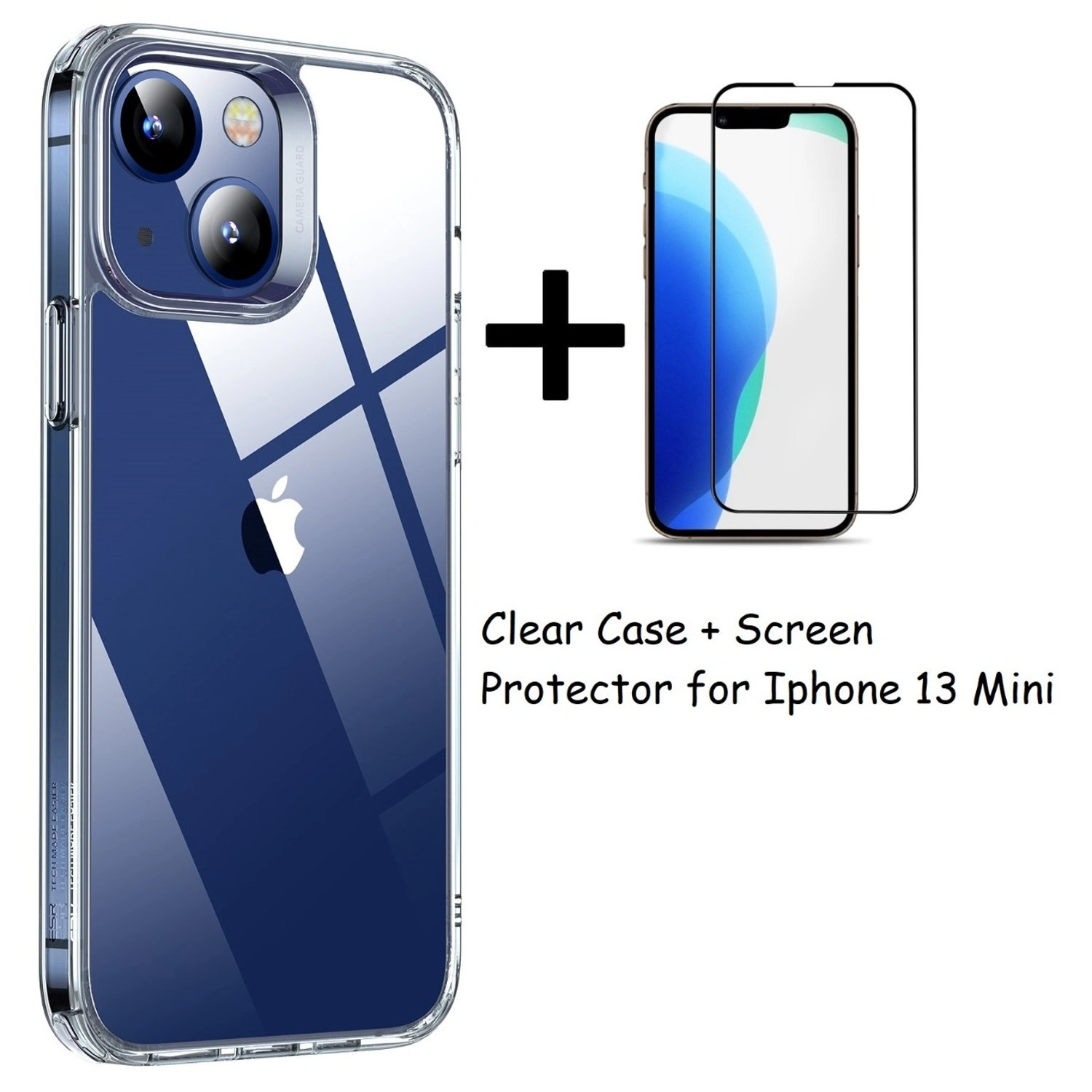 glassology 11683 CLR Case With Screen Protector for iPhone 13 mini