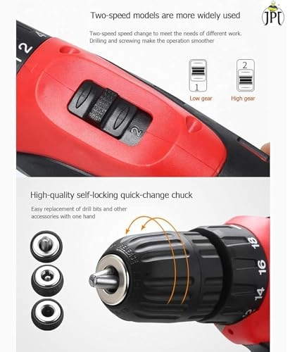 Professional 12V Powerful Cordless Drill - 1.5 Watt-hours