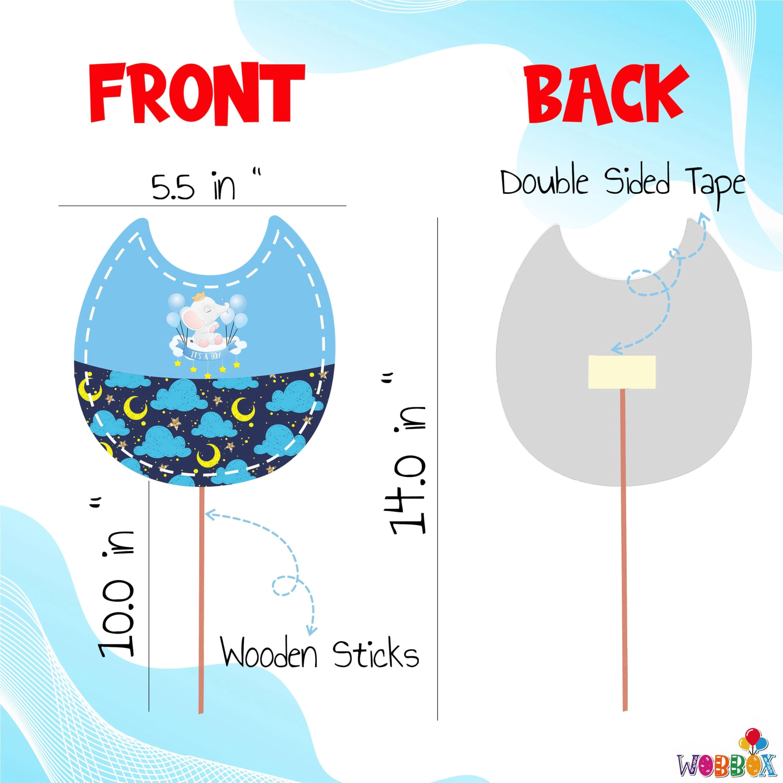Photo Booth Props - 28 Pieces Baby Shower