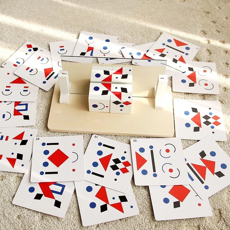 Wooden Pattern Puzzle Building Blocks - 3 years and up 2 pieces