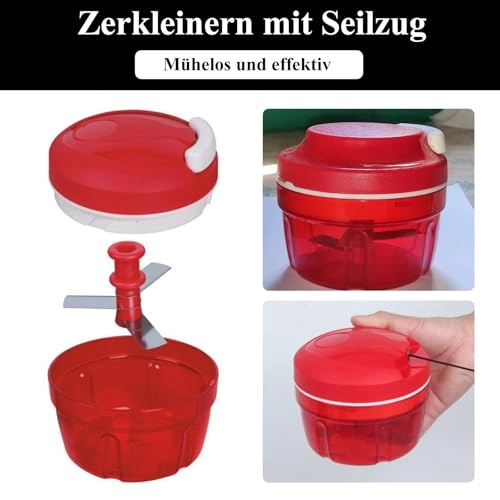 Manual Onion Cutter - Pulley Red