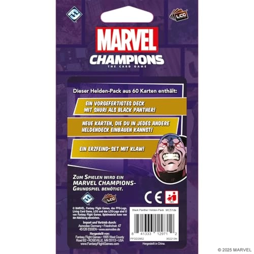 Marvel Champions The Card Game: Black Panther Hero Pack - Cooperative Strategy Game