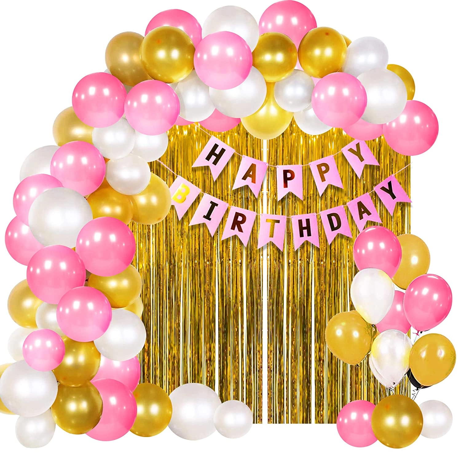 Party Time Trading LLC Balloon Birthday Decorations - 63Pcs Birthday Combo