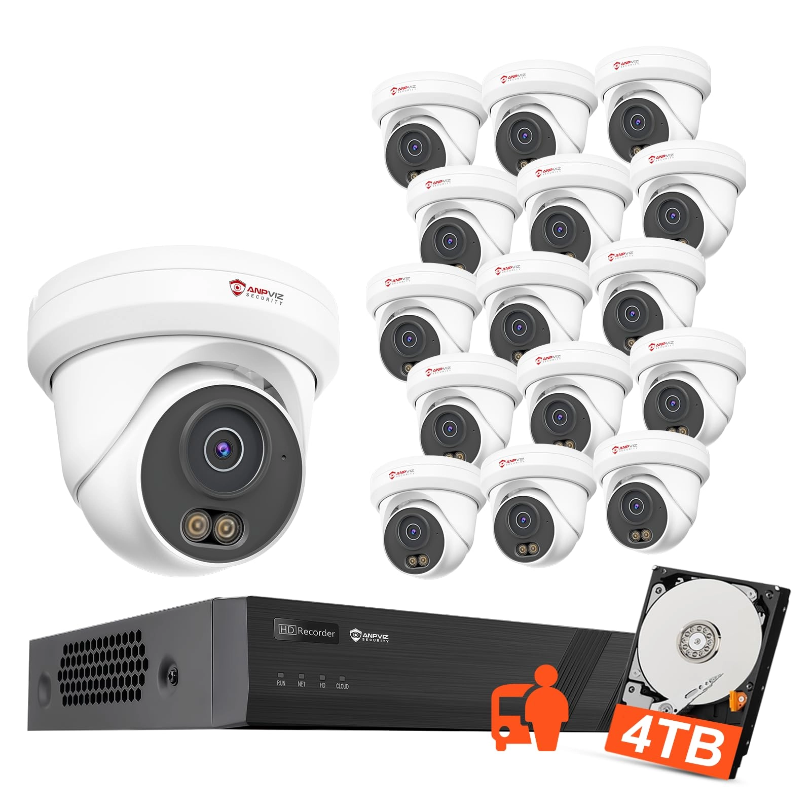 Anpviz NVR PoE Security Camera System - 16 channels