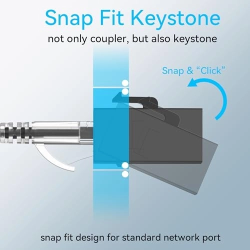 CAT6 RJ45 Keystone Coupler - Female to Female Black Pack