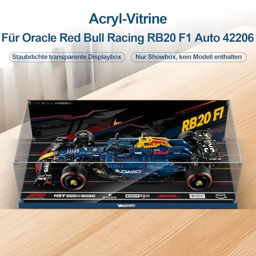 Acrylic Display Case for LEGO Oracle Red Bull Racing RB20 F1 Racing Car 42206