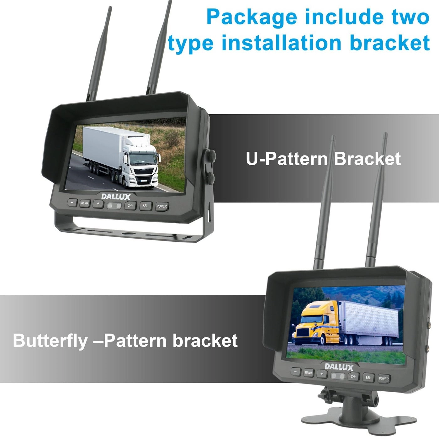 Truck Backup Camera - HD 1080P + 7 inch Monitor + 4 PIN Extension Cable