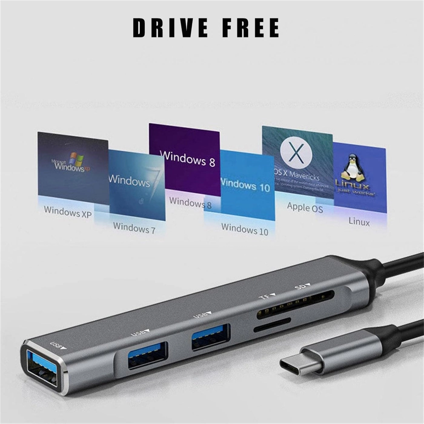 USB C Hub Multiport Adapter - 3 Port USB 3.0 Black