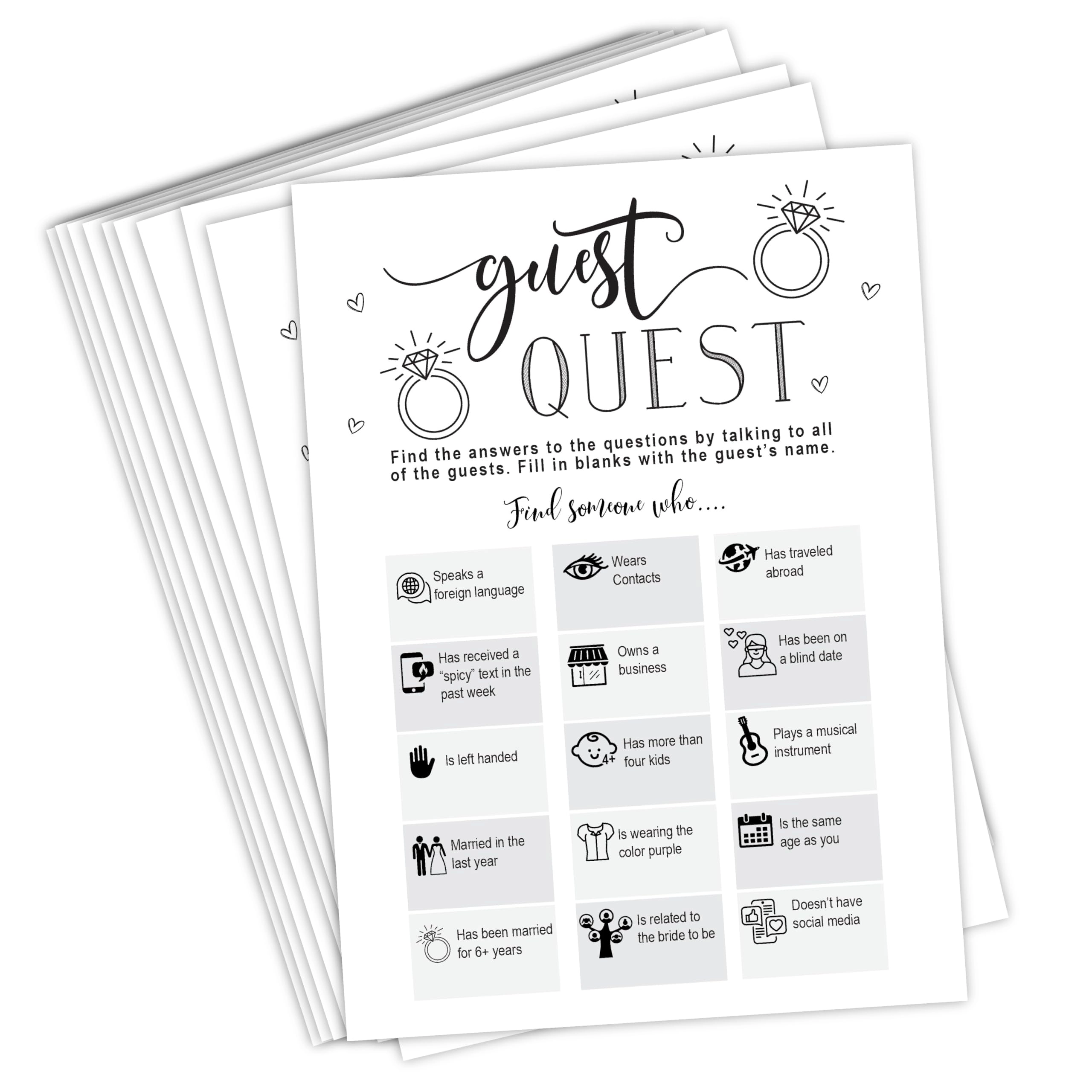 Your Main Event Prints Guest Quest - English Adult 50 Cards