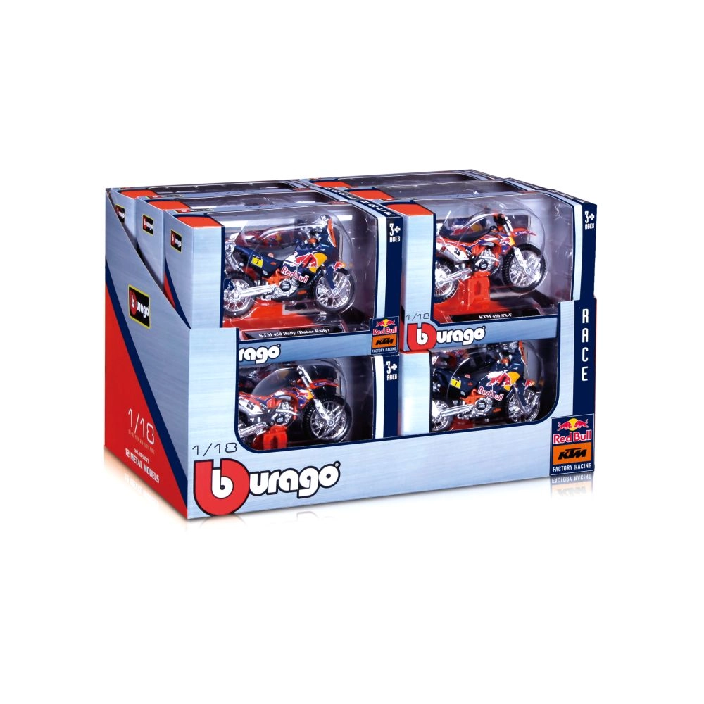 BBURAGO Red Bull Ktm Motorcycle - 1:18 Assortment