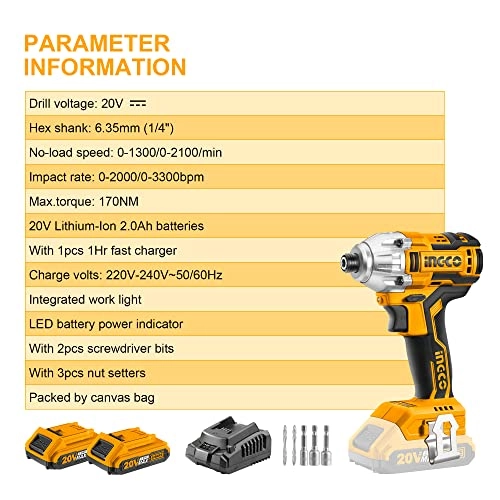 Cordless Impact Driver - 2.0Ah