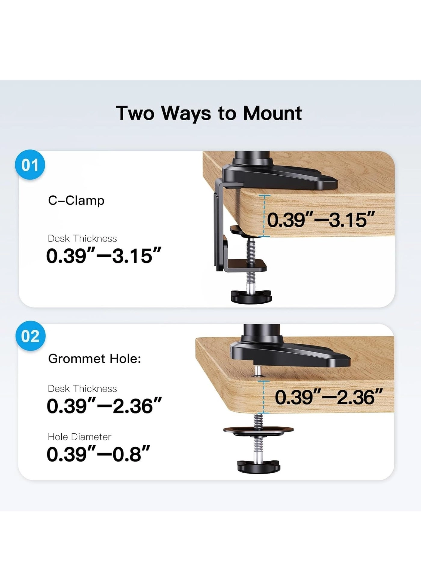 Triple Monitor Desk Mount - 3 32 Inches 75x75mm 100x100mm