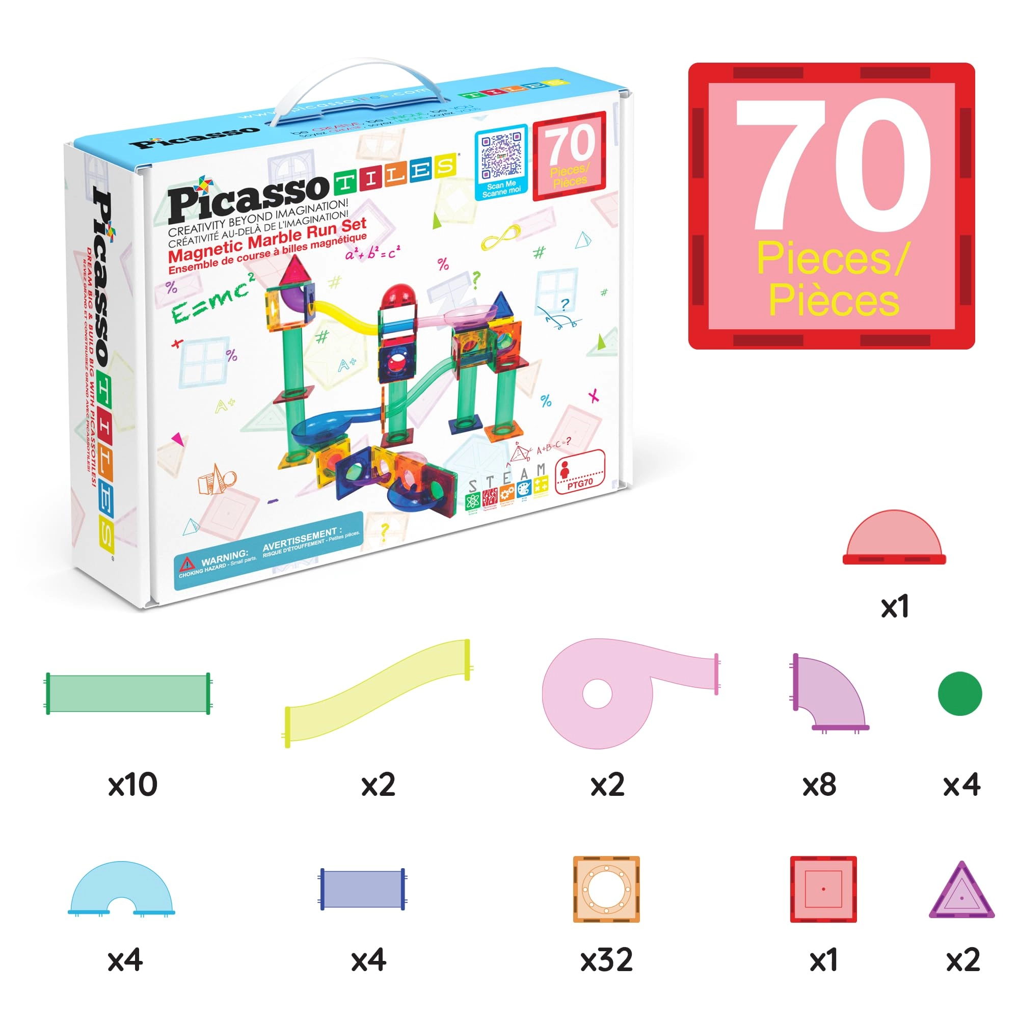 Marble Run Race Track - 70 pcs