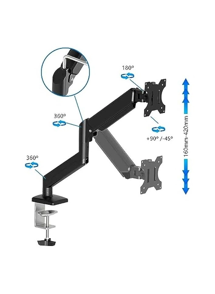 Single Monitor Table Stand - 13” to 32” VESA 75 x 75 -100 x 100