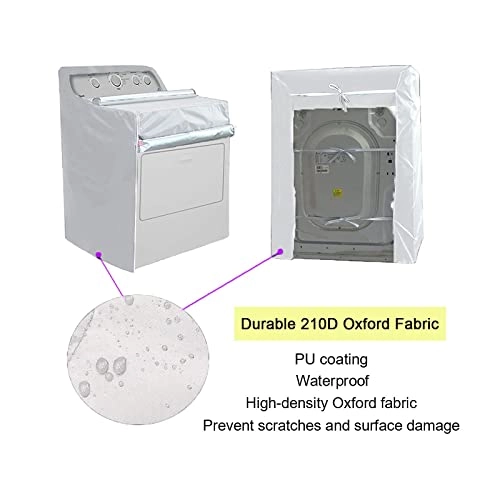 Washer and Dryer Cover - Black Waterproof Polyester