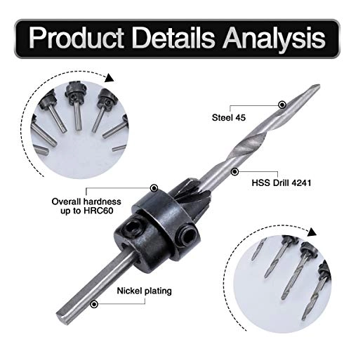 Countersink Drill Bit Set - 4241 high speed steel 7 Pieces