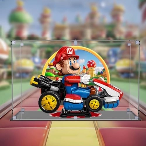 Acrylic Transparent Collectible Display Case for LEGO 72037 Karting Block Model - 3mm thickness