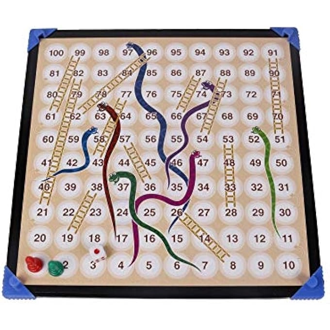 RATNA'S Ludo Snakes and LADDERS - Table TOP with Stand