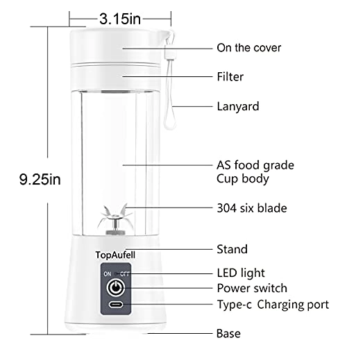 Portable Blender - USB Rechargeable 6 3D Blades