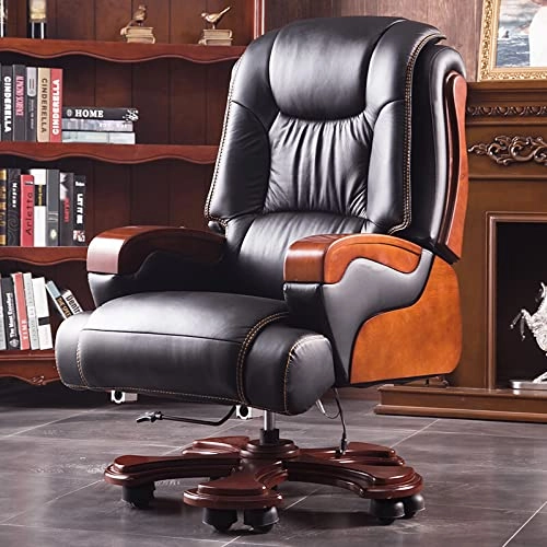 Desk Chair - PU Leather Brown High Back