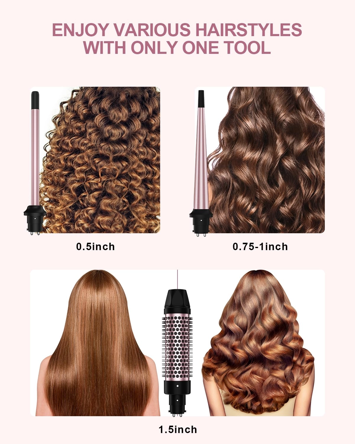 3 in 1 Curling Iron - 0.5"-1.5"