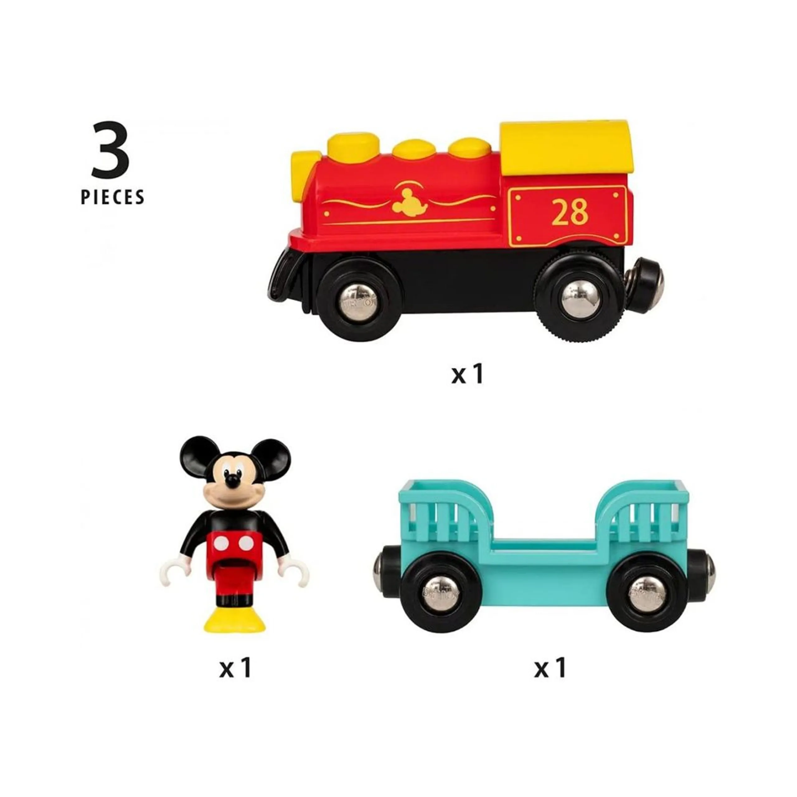 Mickey Mouse Battery Train - 3 pcs