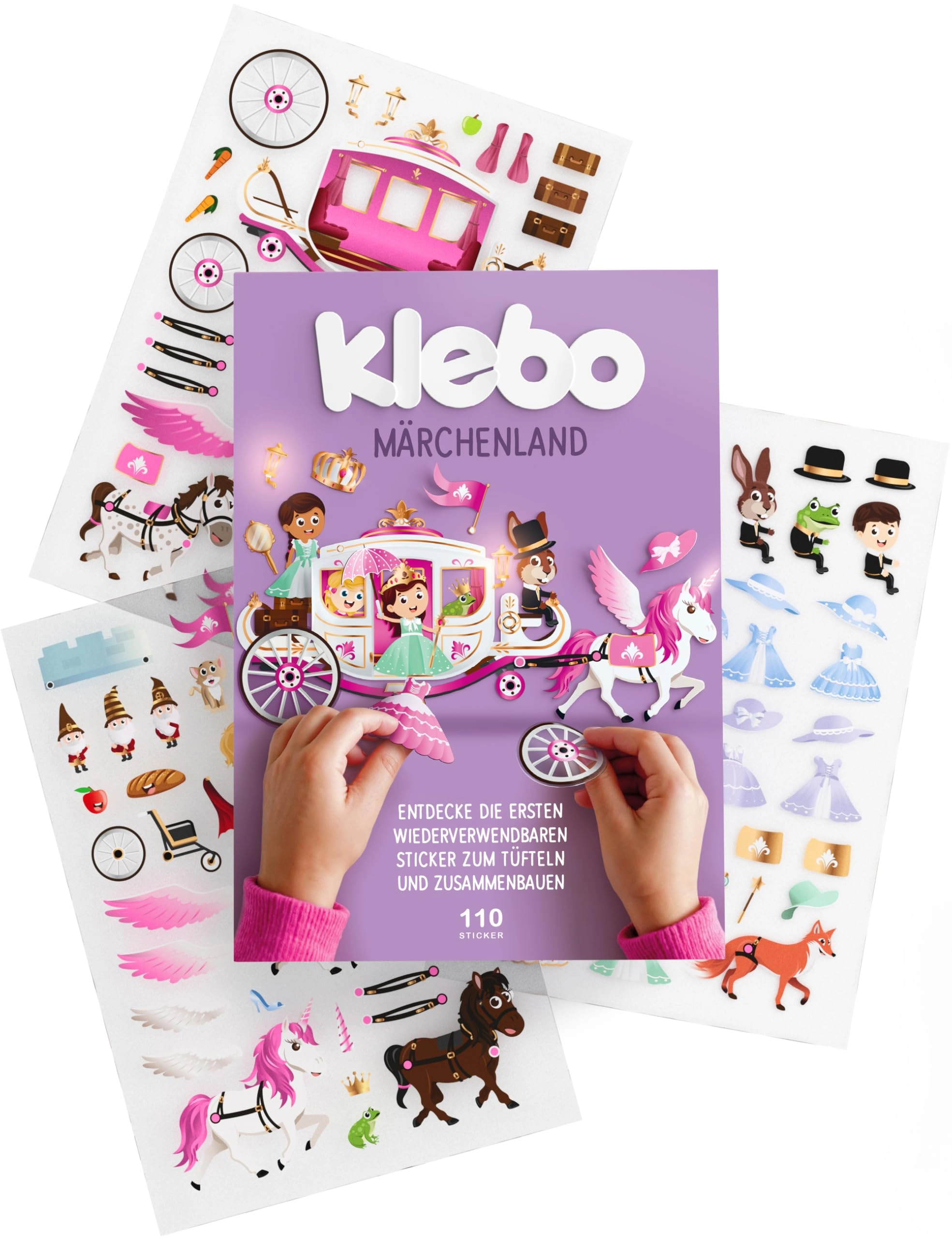 klebo Fairytale World Sticker Book Reusable 100 pcs