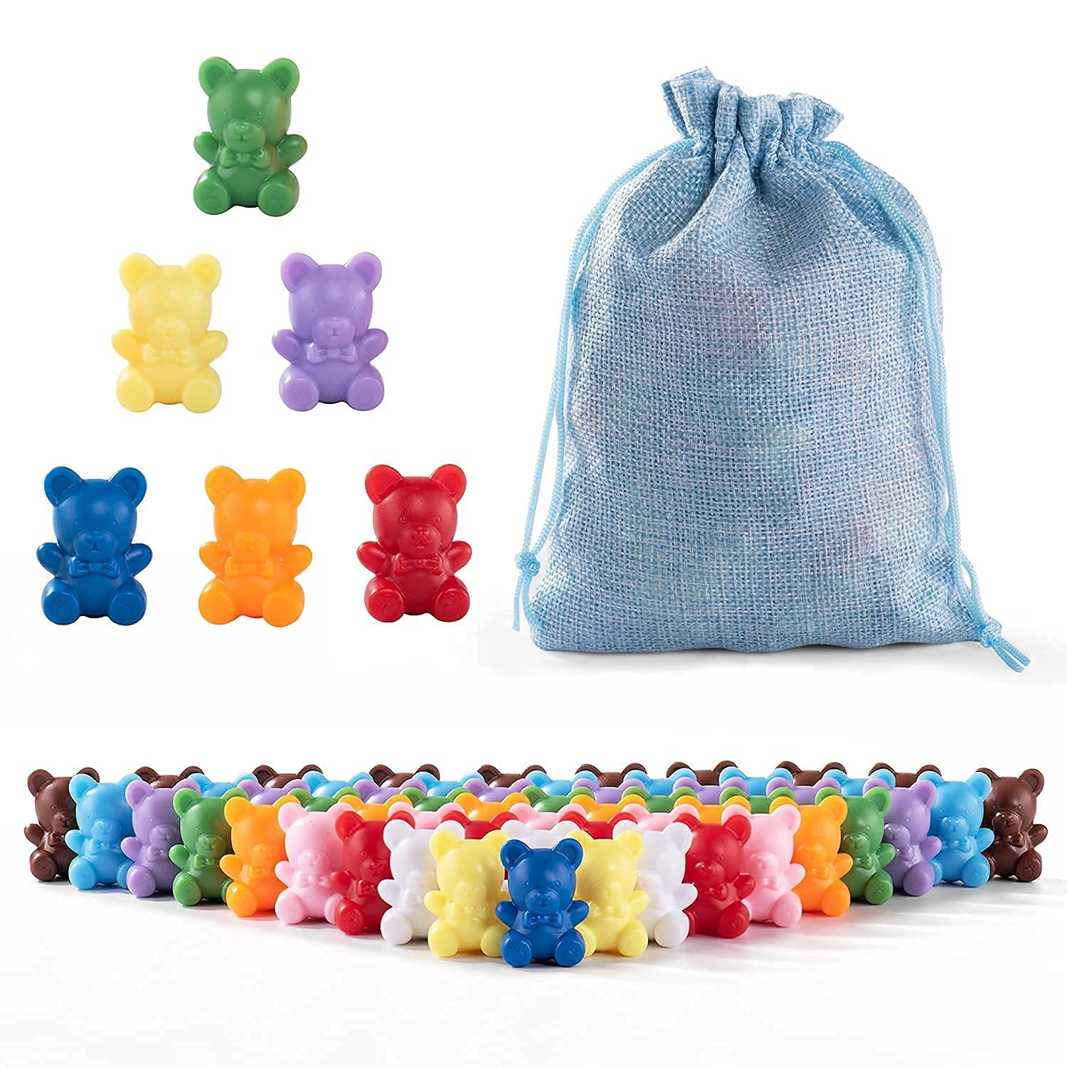 MZA STORES Rainbow Counting Bears - 3+ 60 pieces