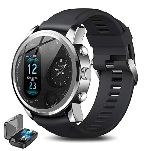 Dual Display Men's Smart Watch + Premium blue-too-th Headset
