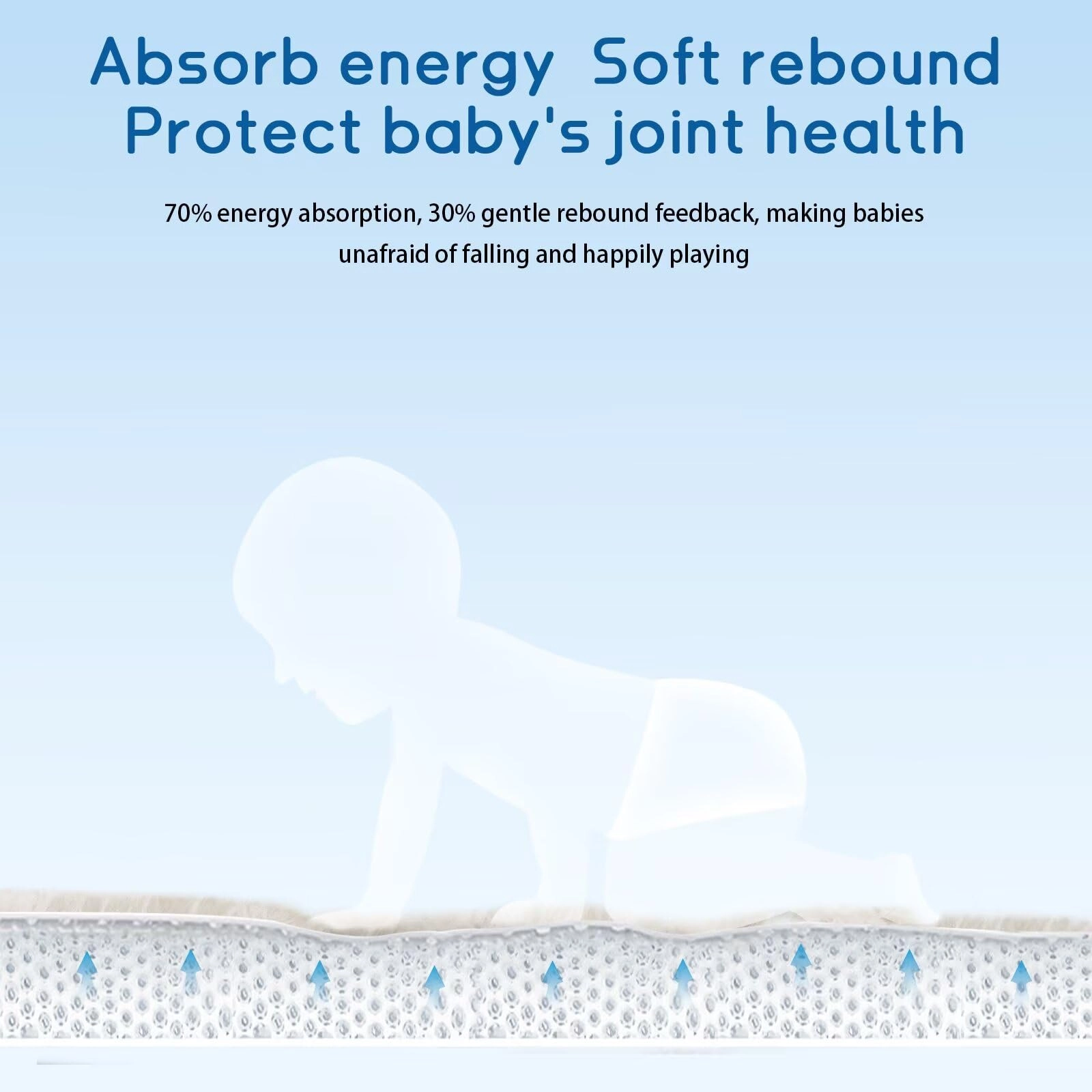 Baby Play Mat - 79"x158" 1.3" Thick Cream