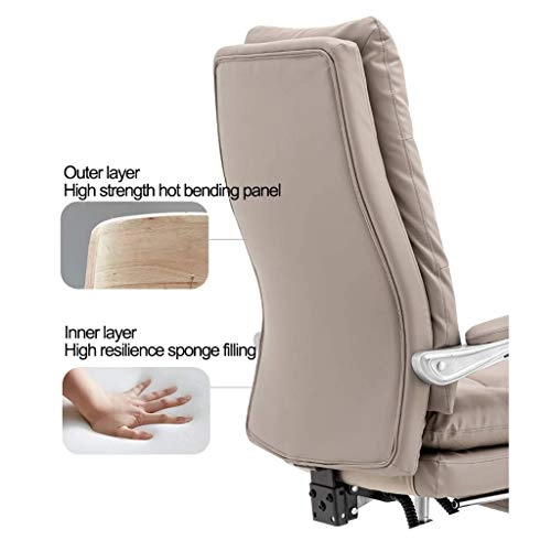 Desk Chair - PU Leather Brown High Back