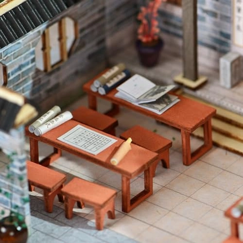 3D Wooden Puzzle Bookshelf Insert - Library of Books 1:24