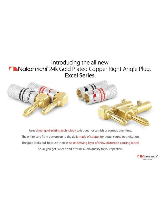 Excel Series - Banana Plug 24k Gold Plated Right Angle