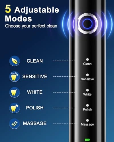 Sonic Electric Toothbrush - 8 Heads Travel Case Light Blue