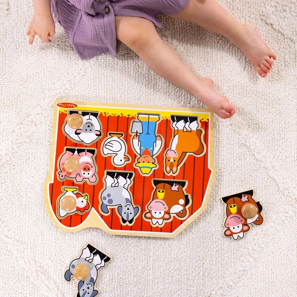 Jumbo Wooden Peg Puzzle Set - Suitable for 12 months & above 8 Pcs