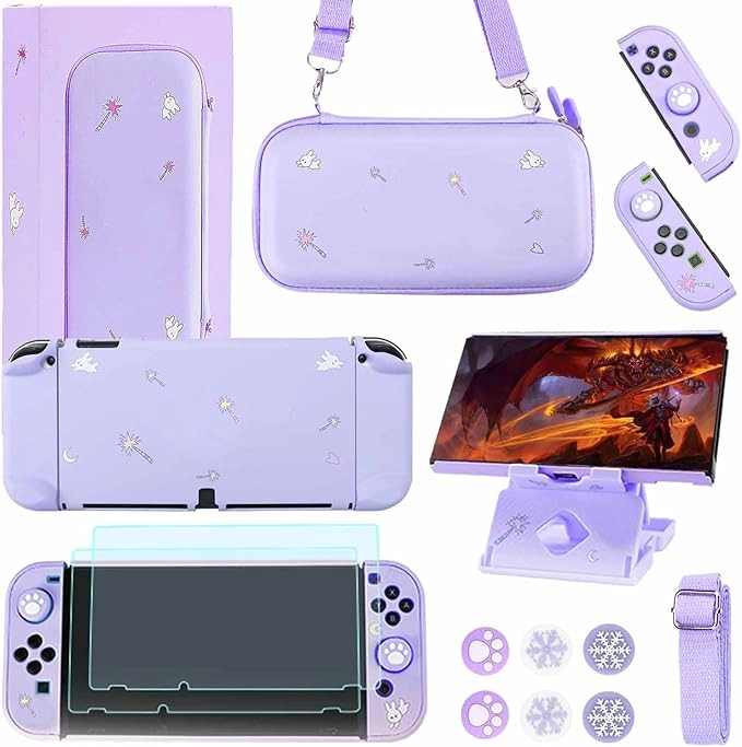 Najm Trading Carry Case + Screen Protector + Cover Case + Stand + Thumb Grips