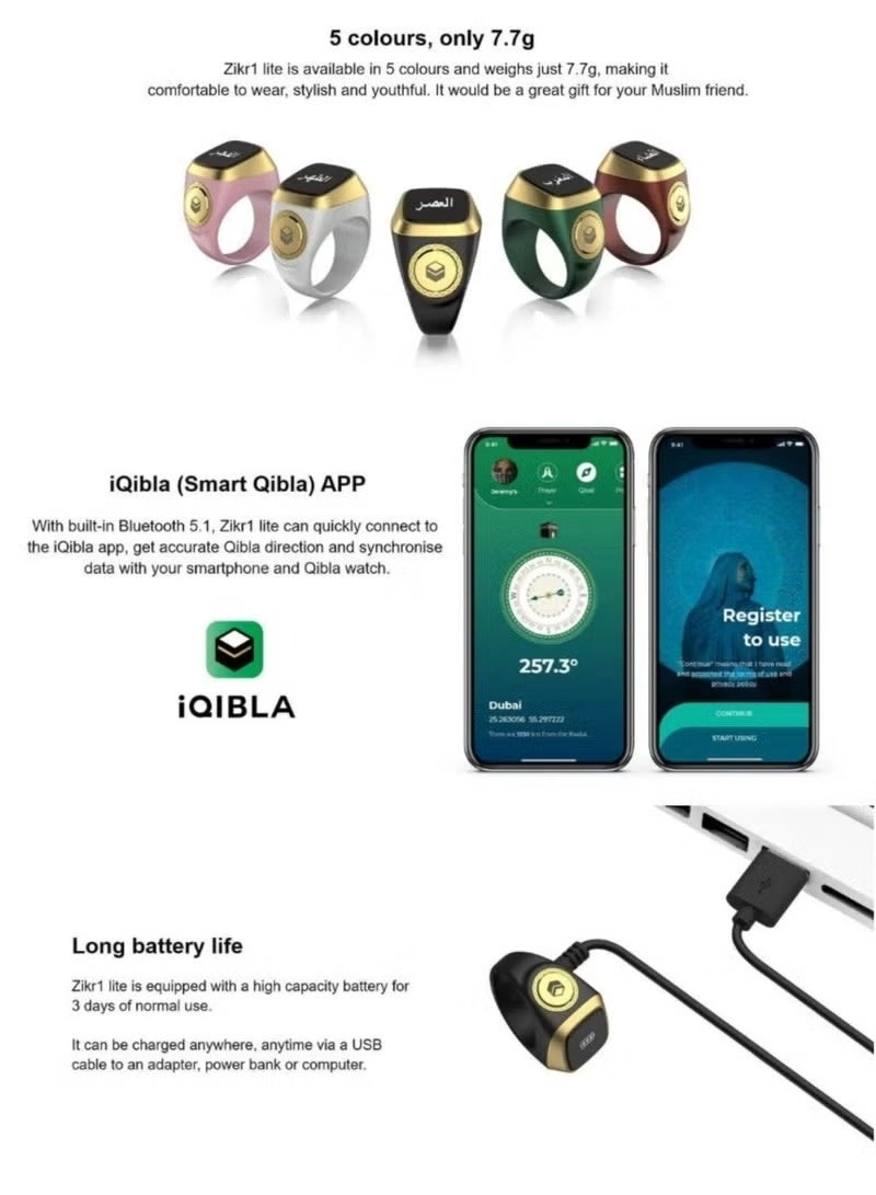 Smart Zikr Ring - 20mm Prayer Counter