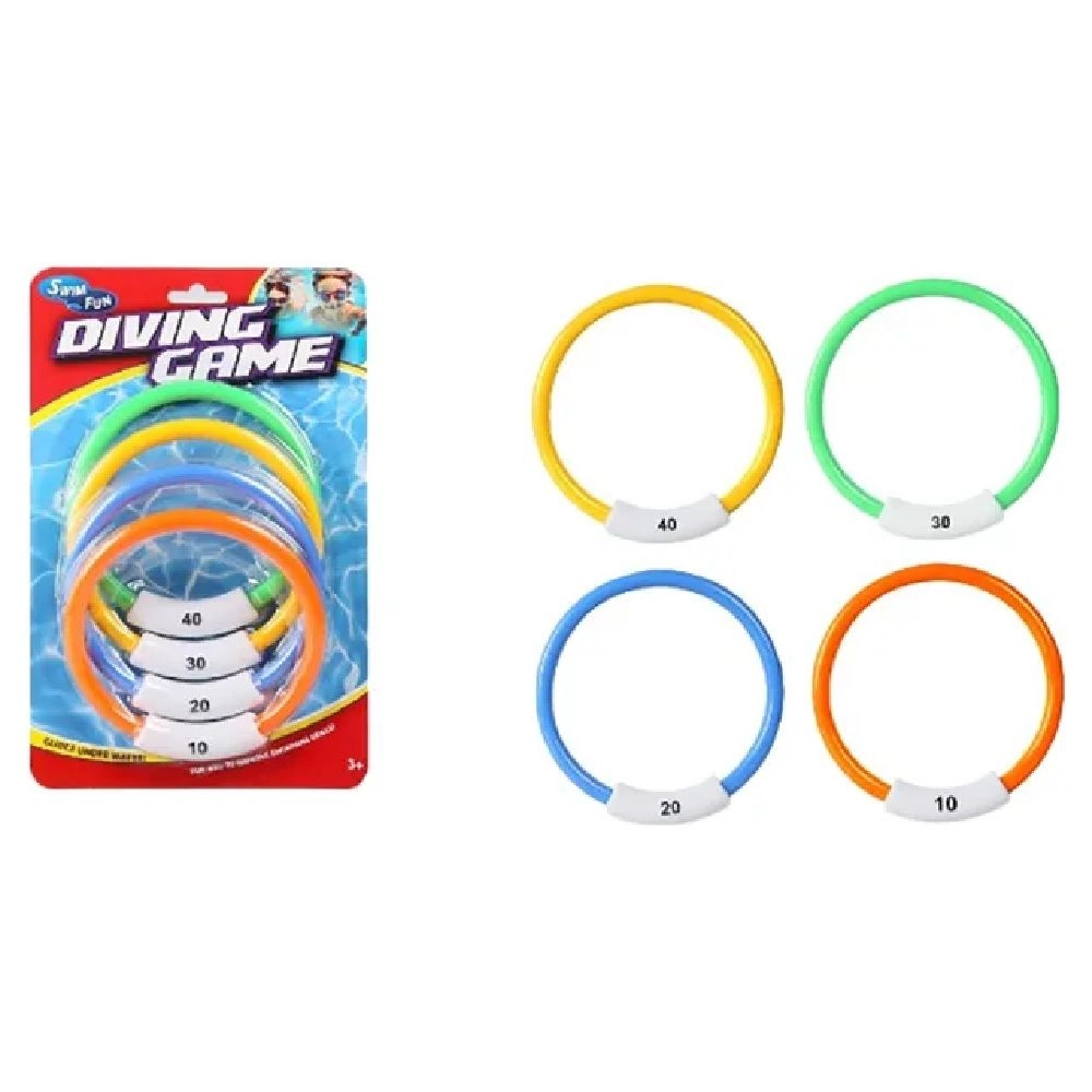 MONDO Diving Ring Toys - 4pcs Multi Colour