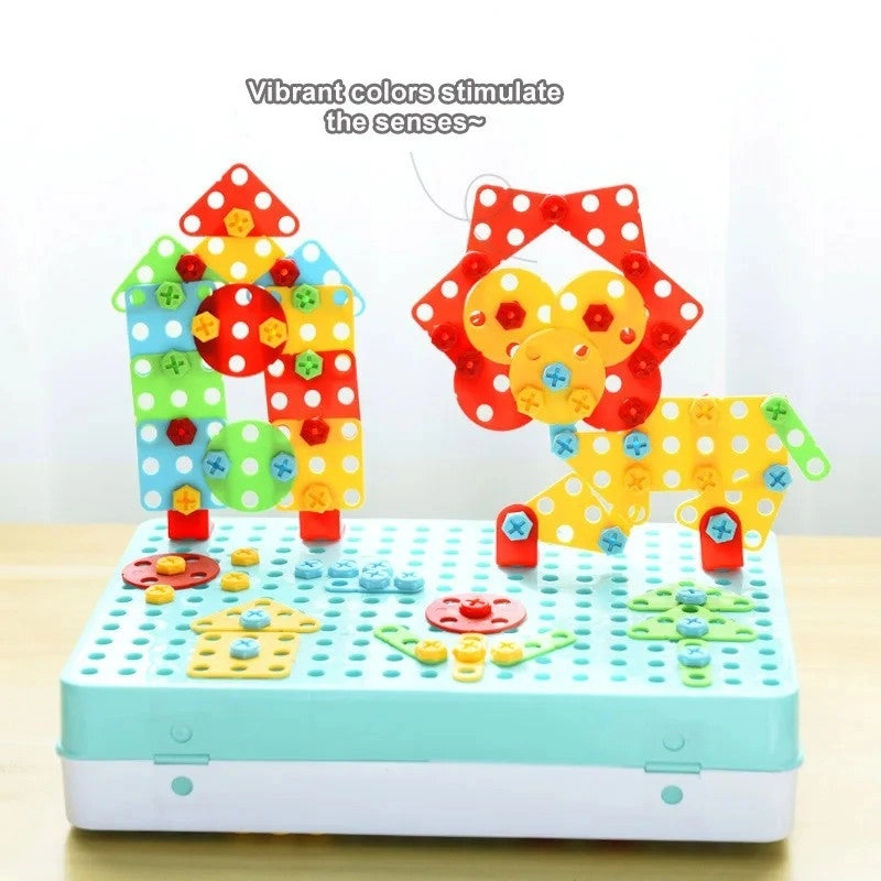 Assembling Building Block Toy - Electric drill Screw puzzle
