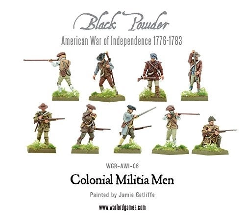 Black Powder Revolutionary War Colonial Militia Men Plastic Model Kit (302013402) - 1:56